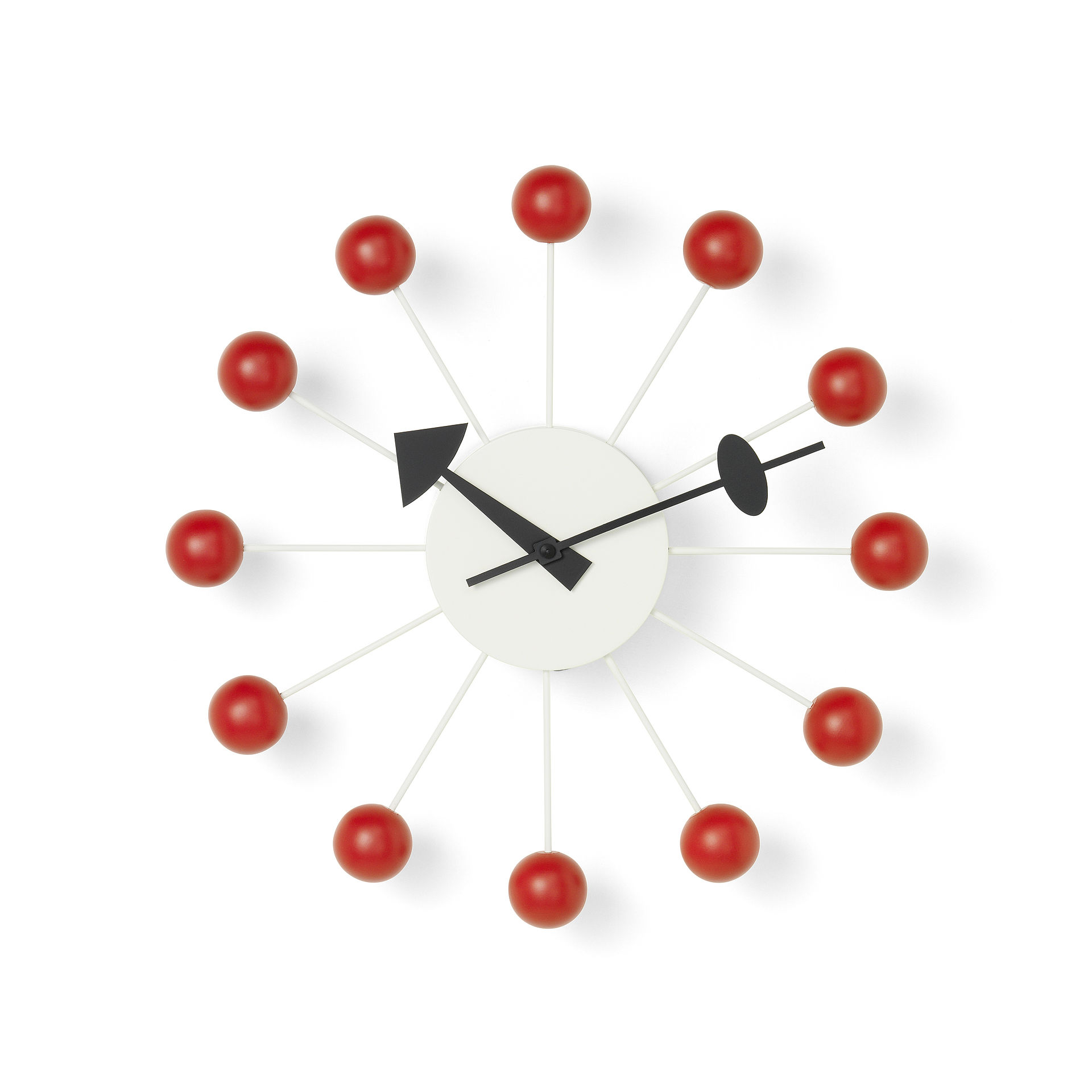 Ball Clock, Orologio da parete, Rosso Vitra