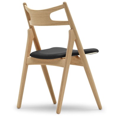 The Dining Chair, Sedia, Rovere Grigio Sirka - Pelle Nera Mater