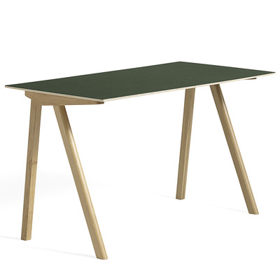 KNOLL scrivania scrittoio con cassettiera FRANCO ALBINI MINI DESK  (Cassettiera rovere tinto nero - Cristallo trasparente, Acciaio cromato,  legno) 