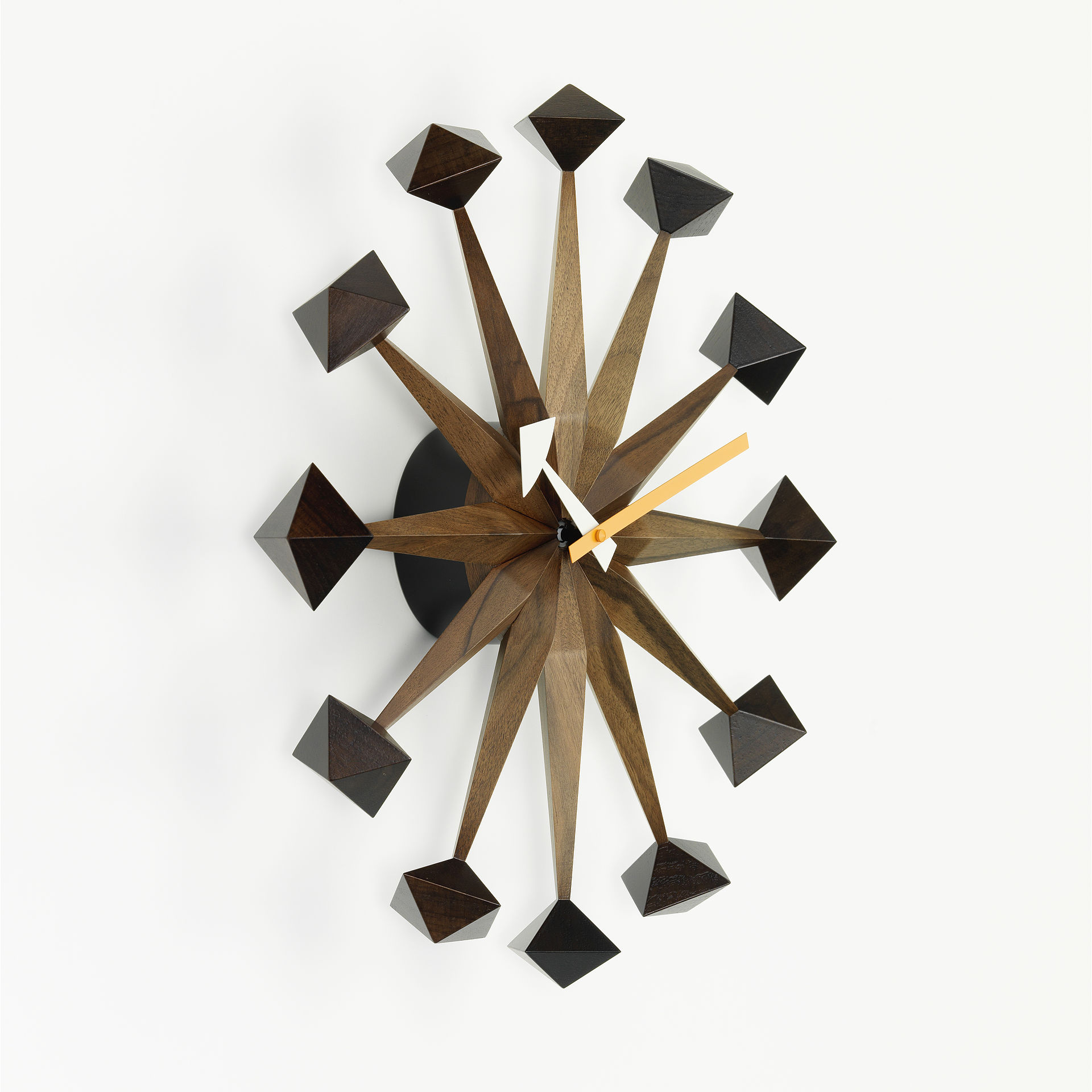 Polygon Clock, Orologio da parete - Noce Vitra