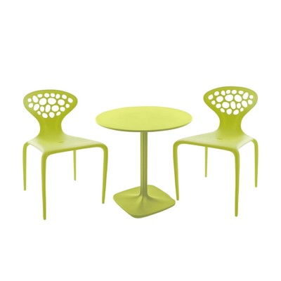 Shitake Stool, Sgabello basso, Verde fluo Moroso